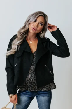 Instant Connection Faux Suede Jacket