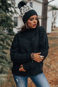 Humble Abode Knit Sweater In Black