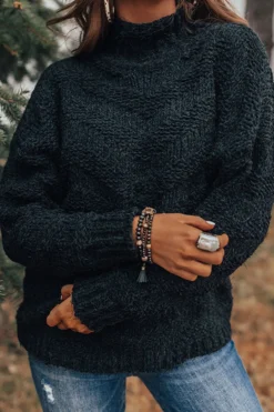 Humble Abode Knit Sweater In Black -Jacket and Coats Shop 1911126122000 2019112214271200 7cf7c9d0newproduct