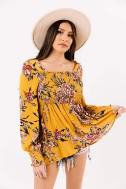 Romance On Repeat Floral Shift Top In Primrose Yellow -Jacket and Coats Shop 1911144436000 2021030812464400 adb5af06romance on repeat floral shift top in primrose yellow