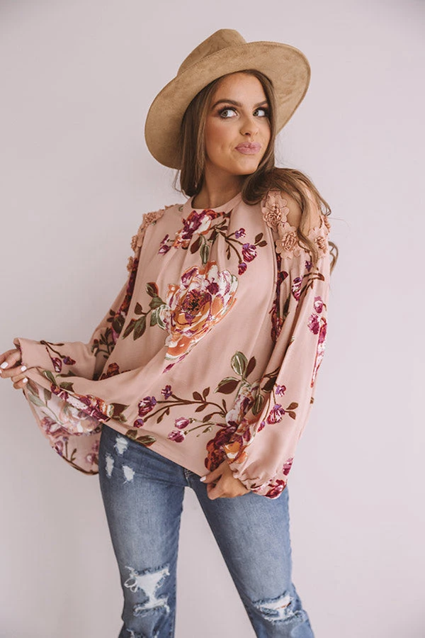 Floral Debut Shift Top In Blush 3 Floral Debut Shift Top In Blush - Image 3