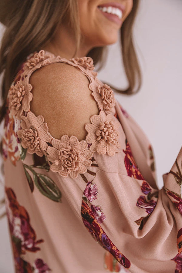 Floral Debut Shift Top In Blush 4 Floral Debut Shift Top In Blush - Image 4