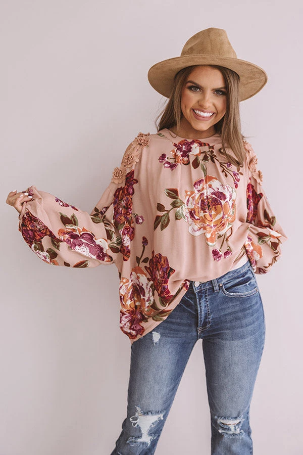 Floral Debut Shift Top In Blush 1 Floral Debut Shift Top In Blush