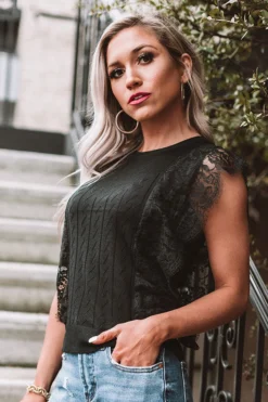 Seaside Spell Lace Top In Black -Jacket and Coats Shop 2001279137000 2020013116360800 29188577seaside spell lace top in black