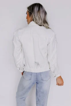 The Ronan Distressed Denim Jacket In White -Jacket and Coats Shop 2004152578000 2023012308303700 8c79d614the ronan distressed denim jacket in white