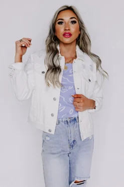 The Ronan Distressed Denim Jacket In White -Jacket and Coats Shop 2004152578000 2023012308304100 174ef864the ronan distressed denim jacket in white