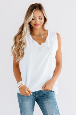 North Star Shift Top In White