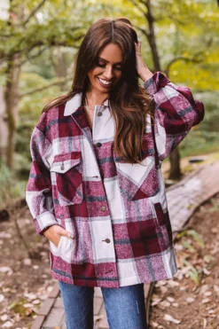 Redwoods Adventure Plaid Jacket In Wine 16 Redwoods Adventure Plaid Jacket In Wine -Jacket and Coats Shop 2008177581000 2020091416532200 61dcb488redwoods adventure plaid jacket in wine