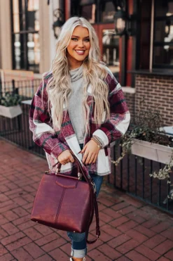 Redwoods Adventure Plaid Jacket In Wine 17 Redwoods Adventure Plaid Jacket In Wine -Jacket and Coats Shop 2008177581000 2021120713070000 c96eb7e7redwoods adventure plaid jacket in wine