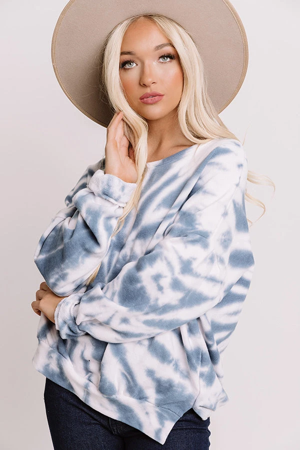 Comfort Zone Tie Dye Sweatshirt In Blue 3 Comfort Zone Tie Dye Sweatshirt In Blue - Image 3