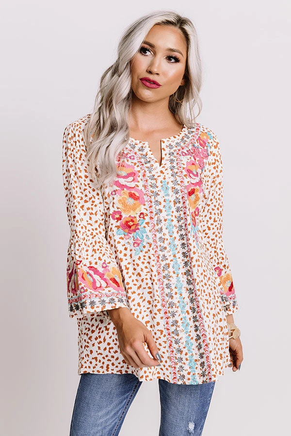 Flaunt It Embroidered Shift Top In Ivory 6 Flaunt It Embroidered Shift Top In Ivory - Image 6