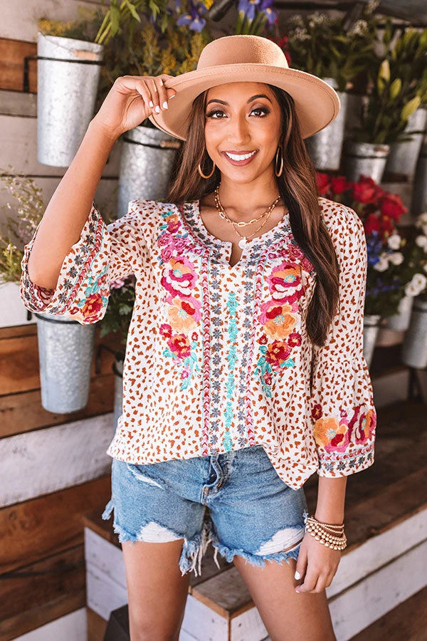 Flaunt It Embroidered Shift Top In Ivory 2 Flaunt It Embroidered Shift Top In Ivory - Image 2