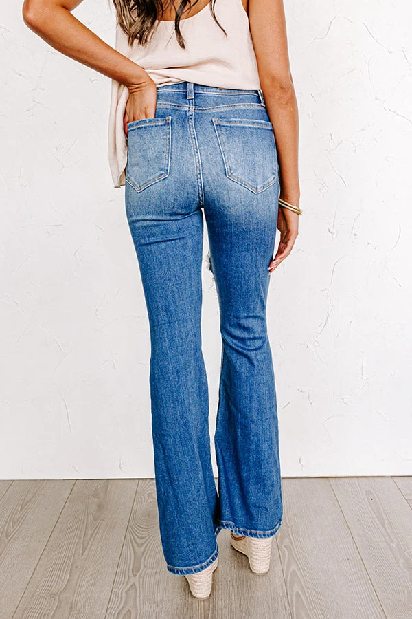 The Claire High Waist Distressed Flares 4 The Claire High Waist Distressed Flares - Image 4