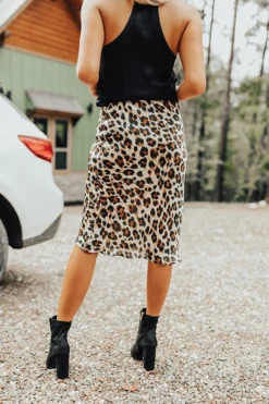 Coffee Until Cocktails Satin Midi In Leopard Champagne -Jacket and Coats Shop 2009118454000 2020092817041300 e922dc6fsample product