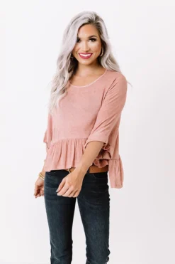 Campus Stroll Shift Top In Blush