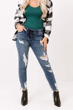 The Moore Midrise Distressed Ankle Skinny