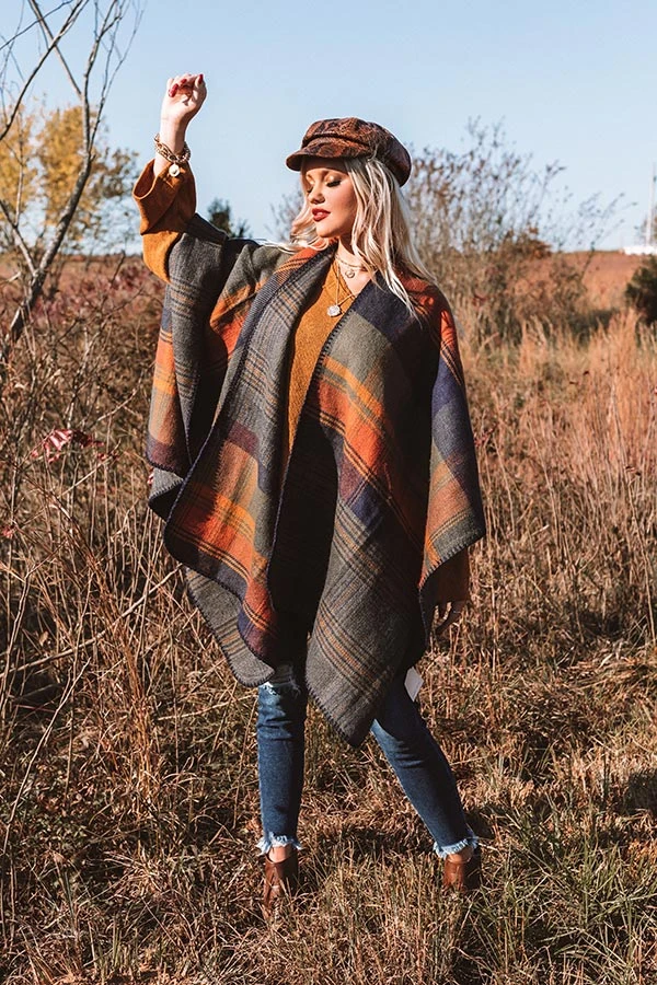 Roman Holiday Plaid Poncho 4 Roman Holiday Plaid Poncho - Image 4