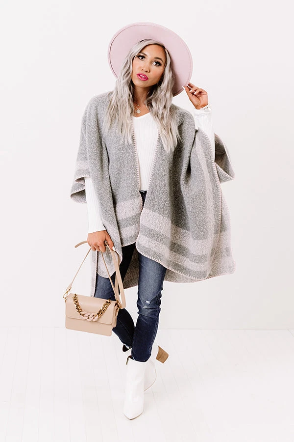 Distance To Denver Poncho In Grey 2 Distance To Denver Poncho In Grey - Image 2