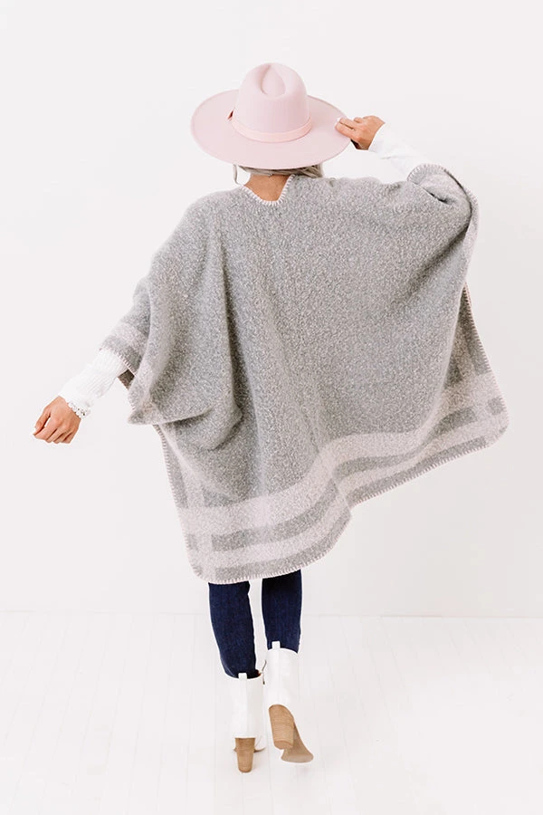 Distance To Denver Poncho In Grey 5 Distance To Denver Poncho In Grey - Image 5