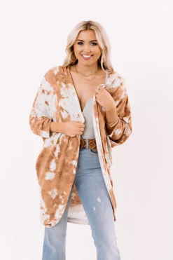 Forever Friend Tie Dye Cardigan In Rust -Jacket and Coats Shop 2010293386000 2021030112380400 1699d318forever friend tie dye cardigan in rust