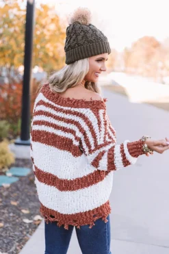 Latte Meet Up Stripe Sweater -Jacket and Coats Shop 2011033151000 2020111809534800 93783bb2newproduct