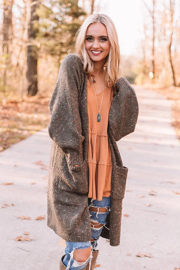 Set For Snuggles Knit Cardigan In Martini Olive 1 Set For Snuggles Knit Cardigan In Martini Olive