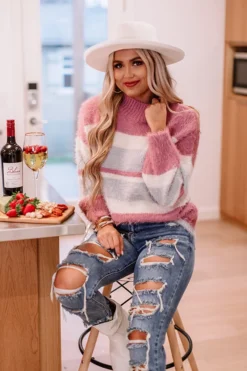 Cozy Candy Stripe Sweater In Violet 7 Cozy Candy Stripe Sweater In Violet -Jacket and Coats Shop 2011138148000 2020121010053300 ea535606cozy candy stripe sweater in violet