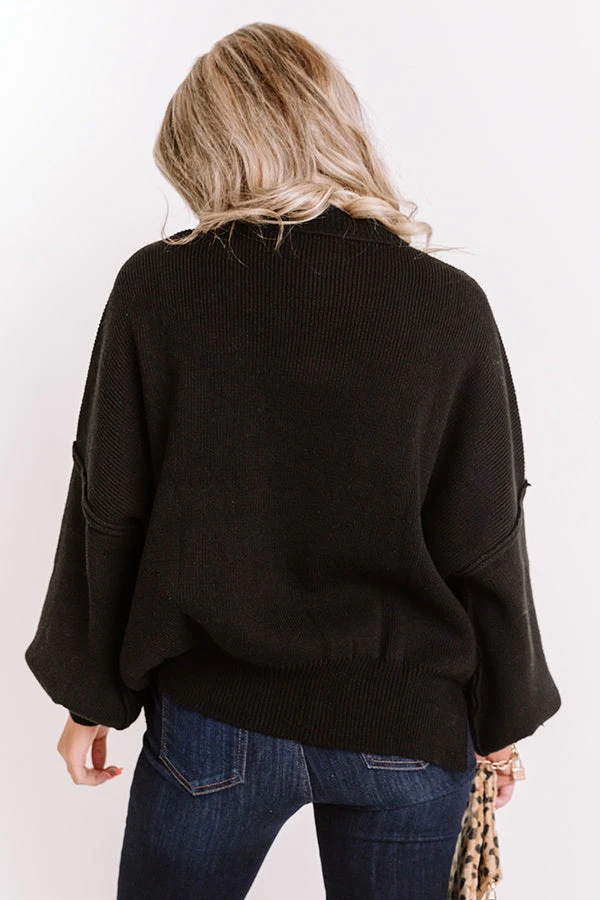 Latte Smiles Knit Sweater In Black 5 Latte Smiles Knit Sweater In Black - Image 5