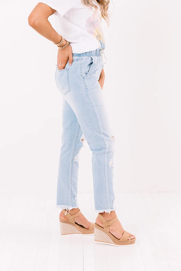 The Sabrina High Waist Distressed Relaxed Skinny In Light Wash 4 The Sabrina High Waist Distressed Relaxed Skinny In Light Wash - Image 4