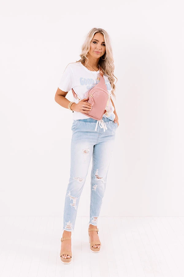 The Sabrina High Waist Distressed Relaxed Skinny In Light Wash 2 The Sabrina High Waist Distressed Relaxed Skinny In Light Wash - Image 2