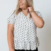Tennessee Travels Polka Dot Top In White Curves