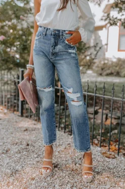 The Harris High Waist Distressed Relaxed Jean