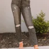 The Branch High Waist Distressed Pants
