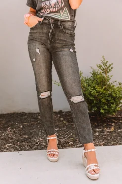 The Branch High Waist Distressed Pants