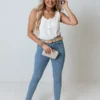 The Jozie High Waist Skinny In Light Wash