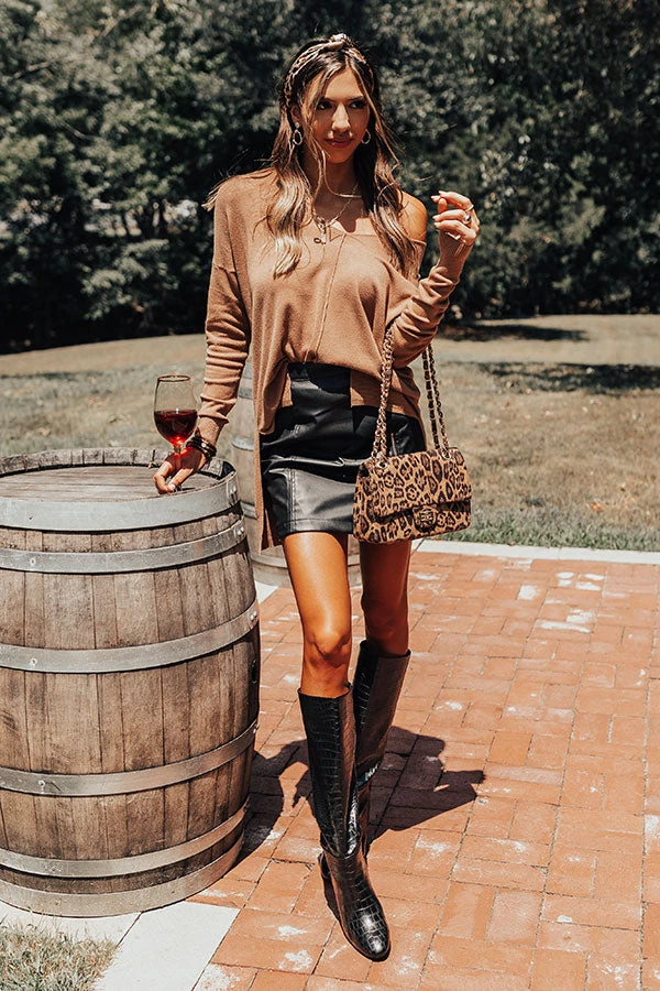 Napa Chill Shift Sweater In Dark Camel 1 Napa Chill Shift Sweater In Dark Camel