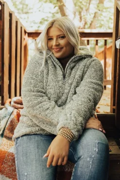 Fireside Crackle Sherpa Pullover In Olive Curves 8 Fireside Crackle Sherpa Pullover In Olive Curves -Jacket and Coats Shop 2107271468000 2021083115184500 02460a72fireside crackle sherpa pullover in olive curves