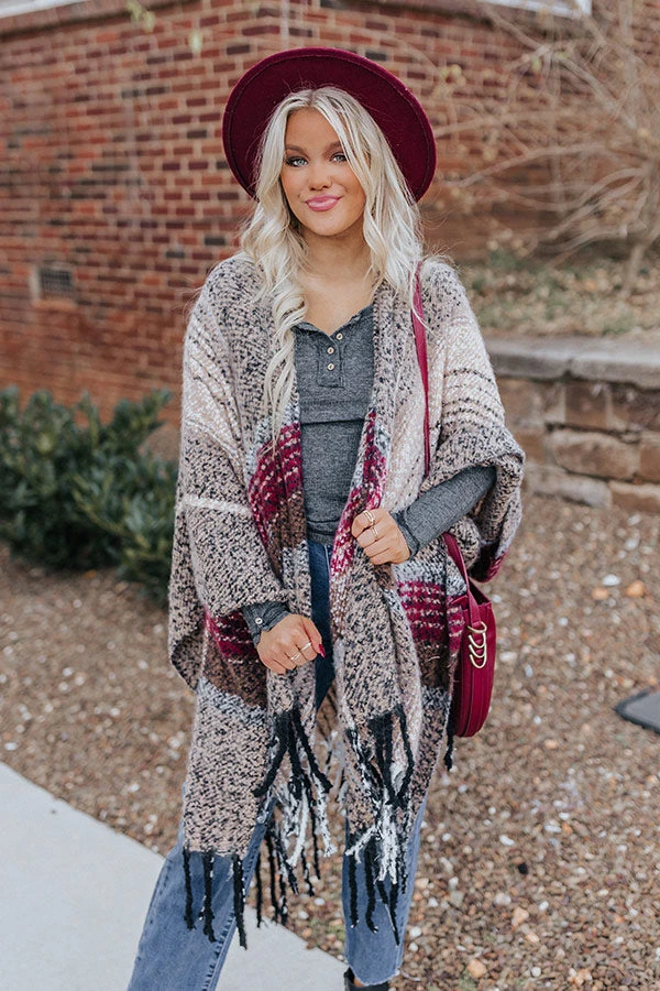 Frozen Lake Ultra Soft Poncho In Iced Latte 2 Frozen Lake Ultra Soft Poncho In Iced Latte - Image 2