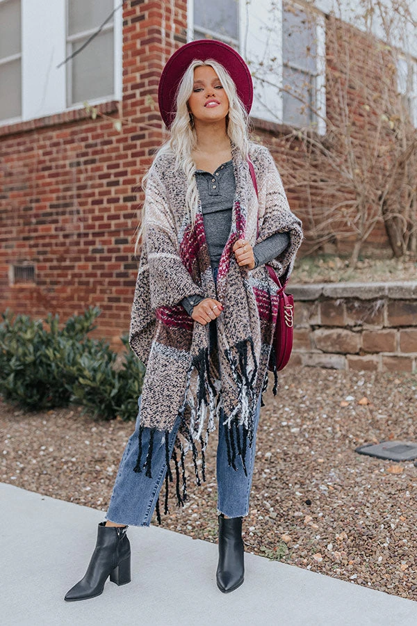 Frozen Lake Ultra Soft Poncho In Iced Latte 3 Frozen Lake Ultra Soft Poncho In Iced Latte - Image 3