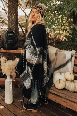 Frozen Lake Ultra Soft Poncho In Black -Jacket and Coats Shop 2108094234000 2021083110242400 06e6d363frozen lake ultra soft poncho in black