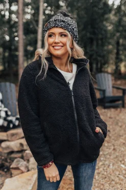 Fond Memories Sherpa Jacket In Black -Jacket and Coats Shop 2108235712000 2021093012545900 feca5784fond memories sherpa jacket in black