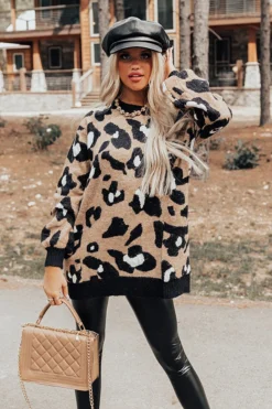 Starts With Love Leopard Sweater In Mocha -Jacket and Coats Shop 2108273263000 2021100515515700 3330cc81starts with love leopard sweater in mocha