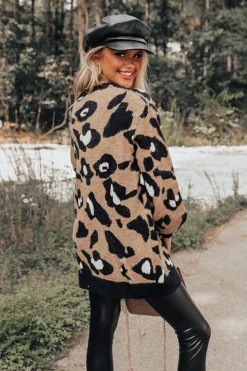Starts With Love Leopard Sweater In Mocha -Jacket and Coats Shop 2108273263000 2021100515520200 bf7951a7starts with love leopard sweater in mocha
