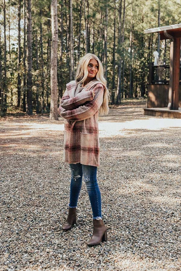 Autumn Woods Plaid Coat In Blush 2 Autumn Woods Plaid Coat In Blush - Image 2