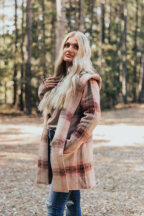 Autumn Woods Plaid Coat In Blush 6 Autumn Woods Plaid Coat In Blush - Image 6