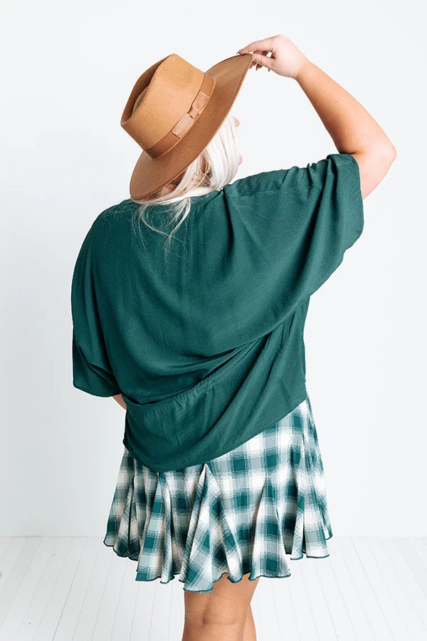 Stay And Chat Shift Top In Hunter Green Curves 3 Stay And Chat Shift Top In Hunter Green Curves - Image 3