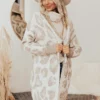 Northern Chill Leopard Cardigan In Ivory