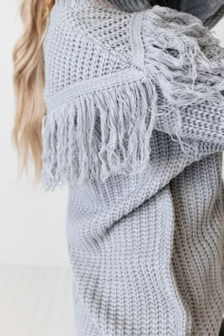 Idlewild Fringe Sweater In Airy Blue -Jacket and Coats Shop 2109074686000 2021100508490900 99b1186cidlewild fringe sweater in airy blue