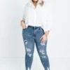 The Jenson High Waist Distressed Ankle Skinny Curves