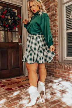Small Town Holiday Skirt In Green Curves -Jacket and Coats Shop 2109224284000 2022102809265100 c3712168small town holiday skirt in green curves
